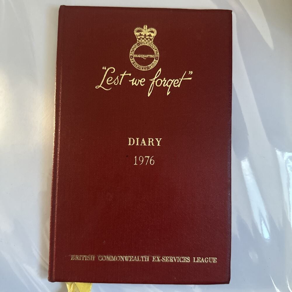 Vintage 1976 British Commonwealth Ex-Services League Diary Queen Elizabeth II